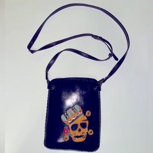 All leather skull purse